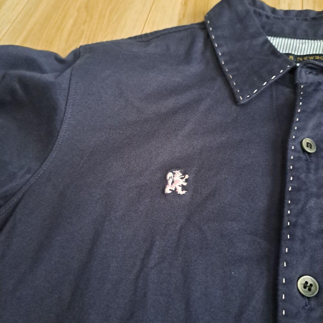 R NEWBOLD　 七分袖カットソー　ステッチ　ストライプ　M　ネイビー — image 4
