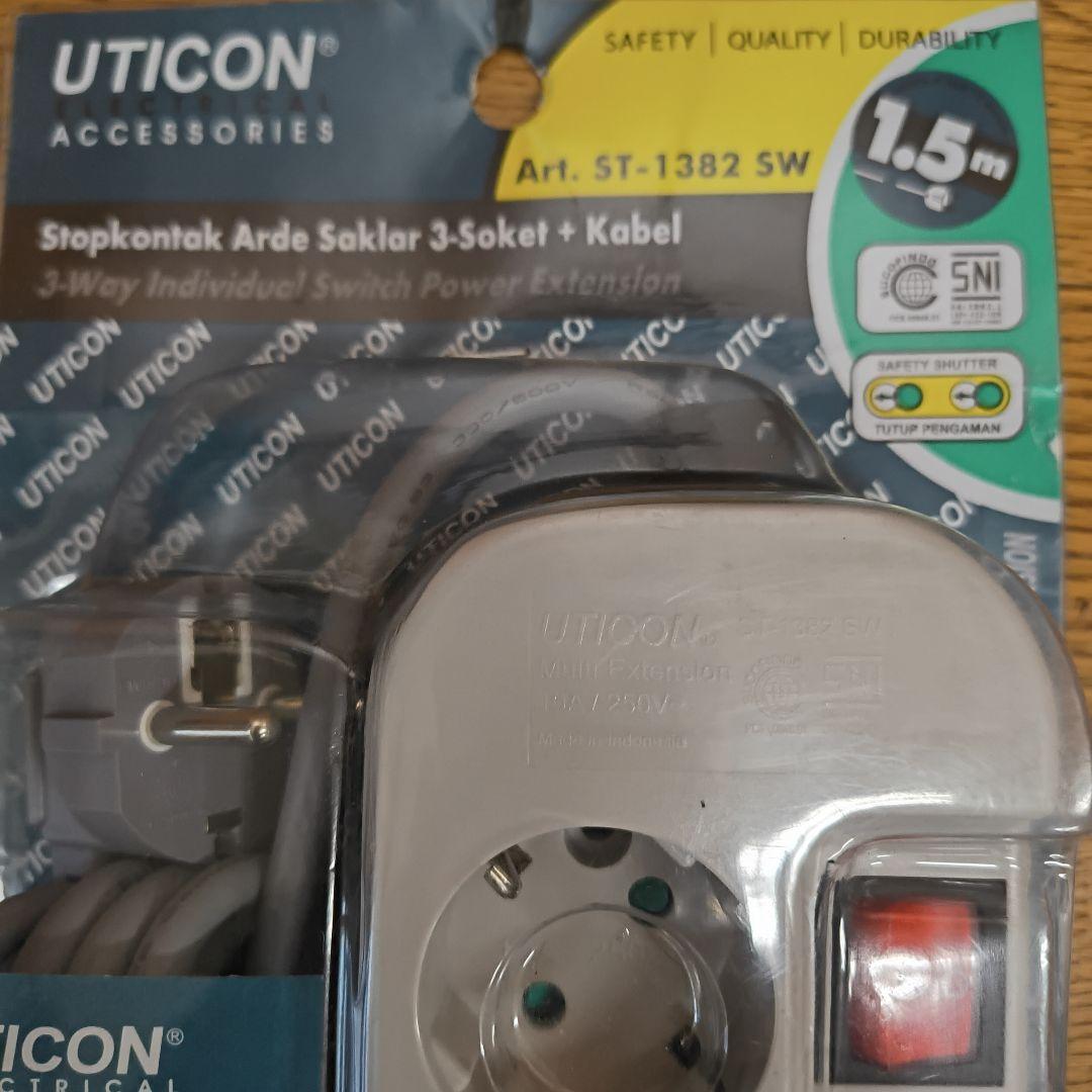 UTICON 3口電源タップ ST-1382 SW 1.5m — image 2