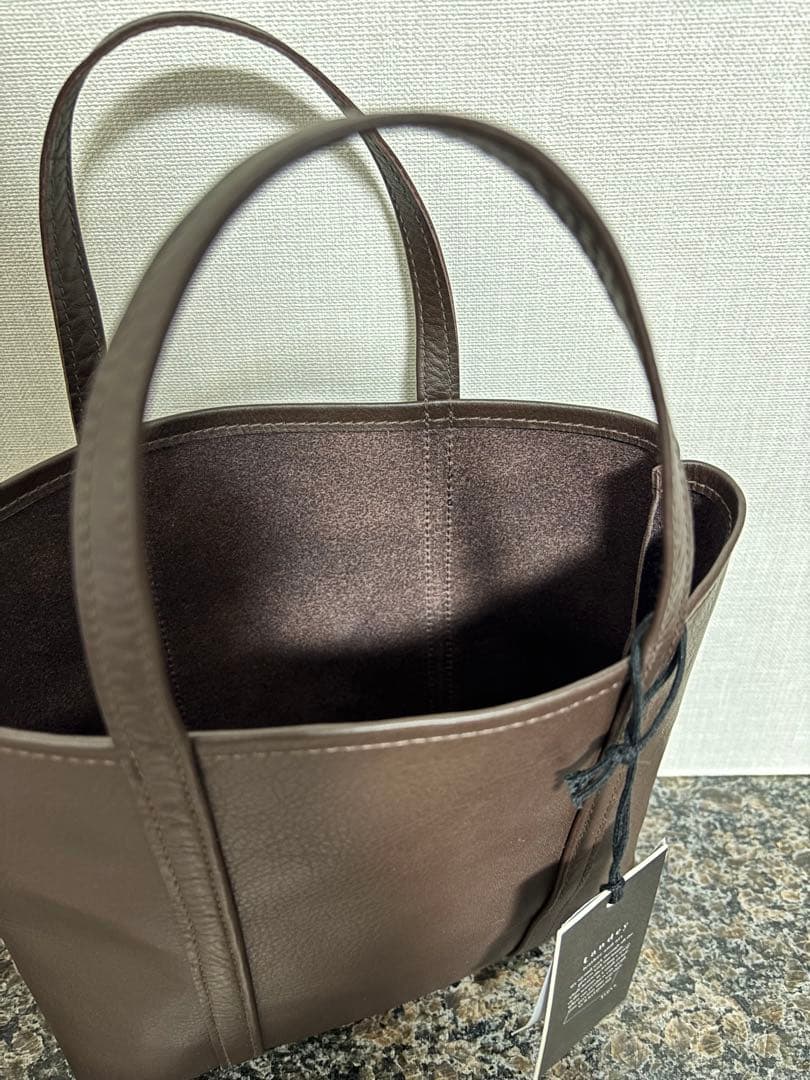 【新品タグ付き】tandey オセロトート M ダークブラウン レザー 牛革 — image 3