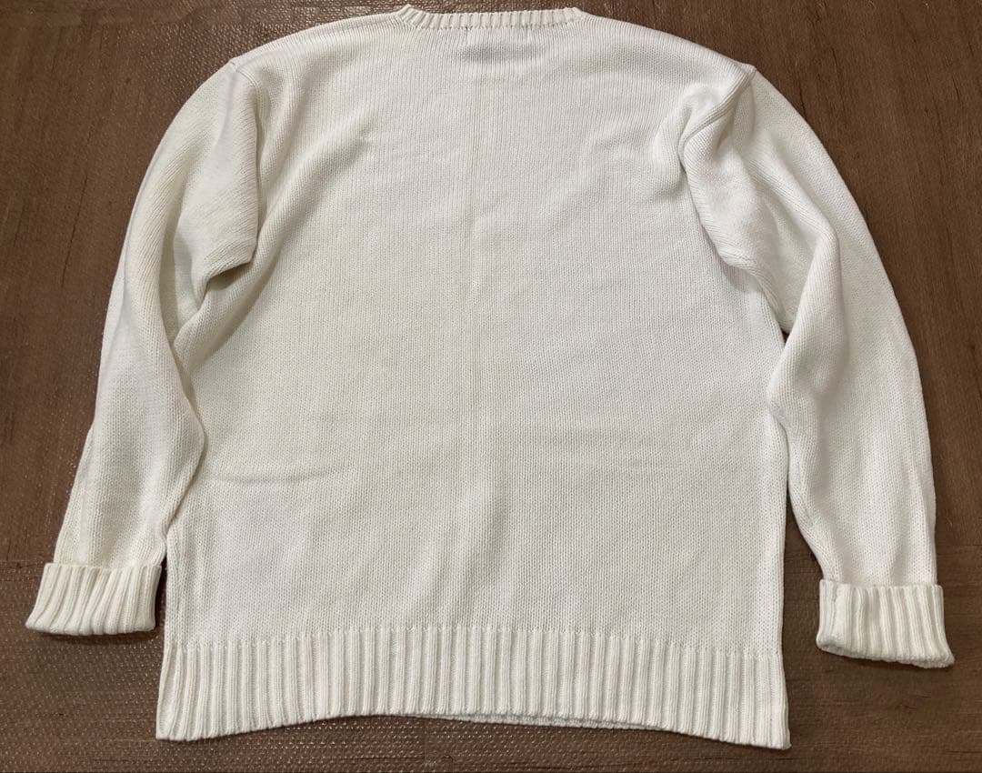 Ralph Lauren クルーネックニット ホワイト Mサイズ　綿100% — image 2