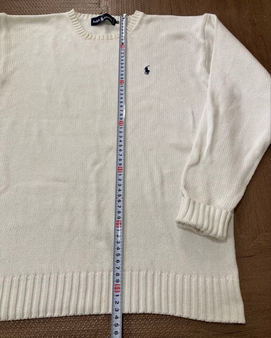 Ralph Lauren クルーネックニット ホワイト Mサイズ　綿100% — image 5