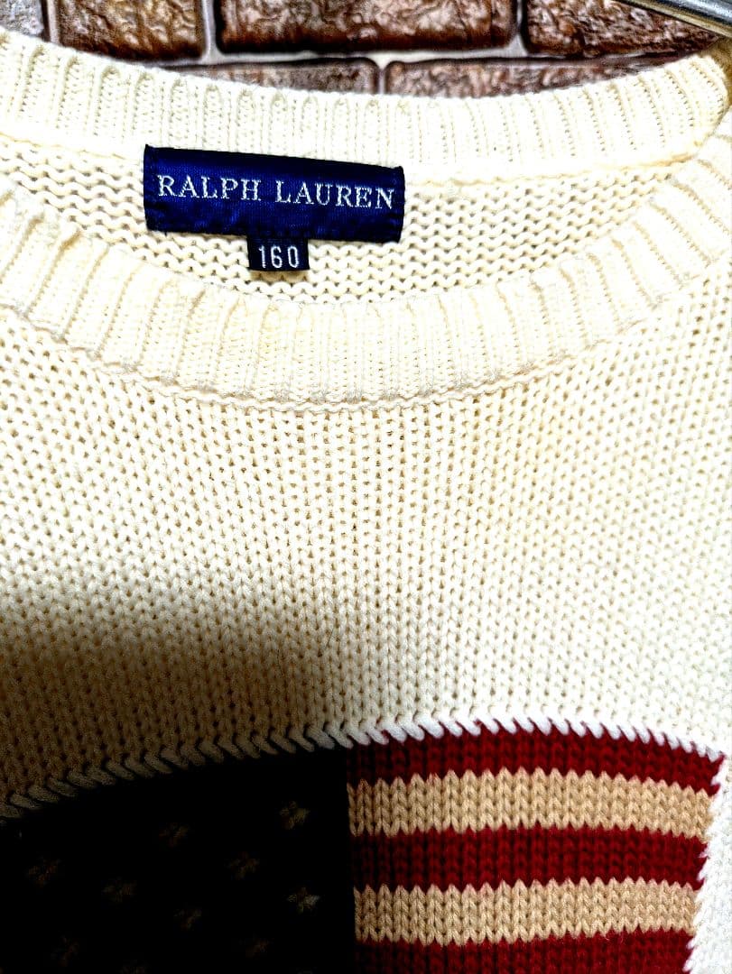 美品RALPH LAUREN 星条旗 ニット セーター 160 — image 3