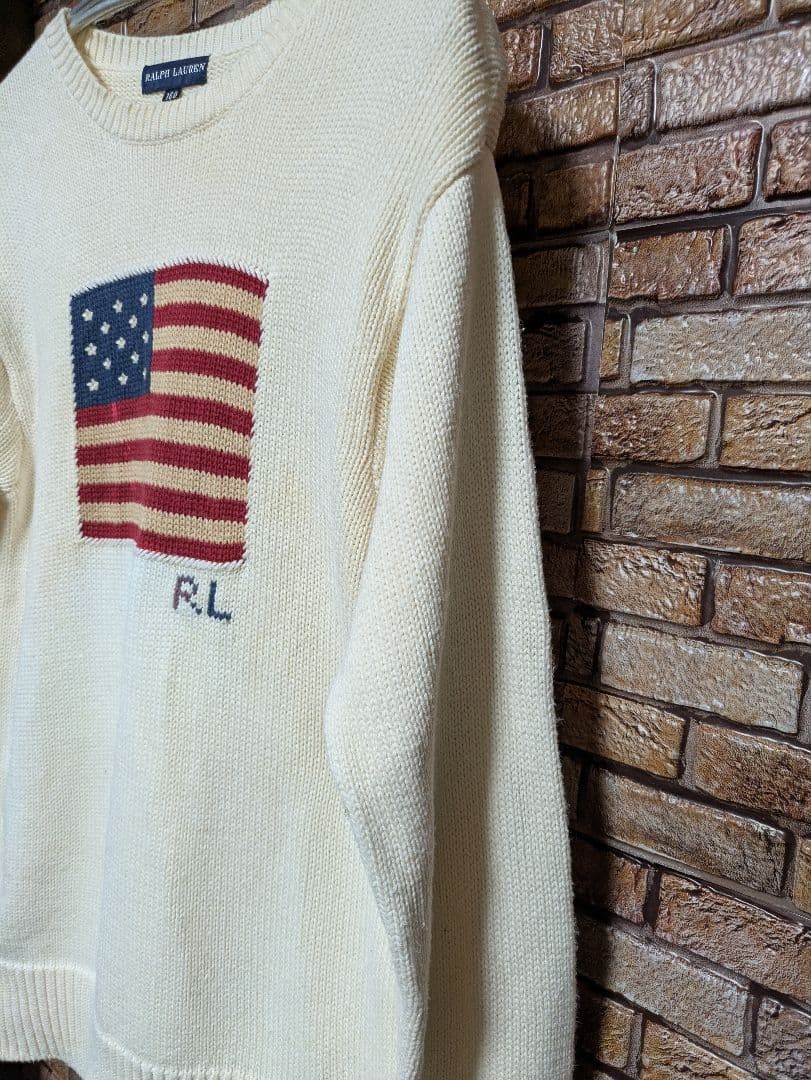 美品RALPH LAUREN 星条旗 ニット セーター 160 — image 4