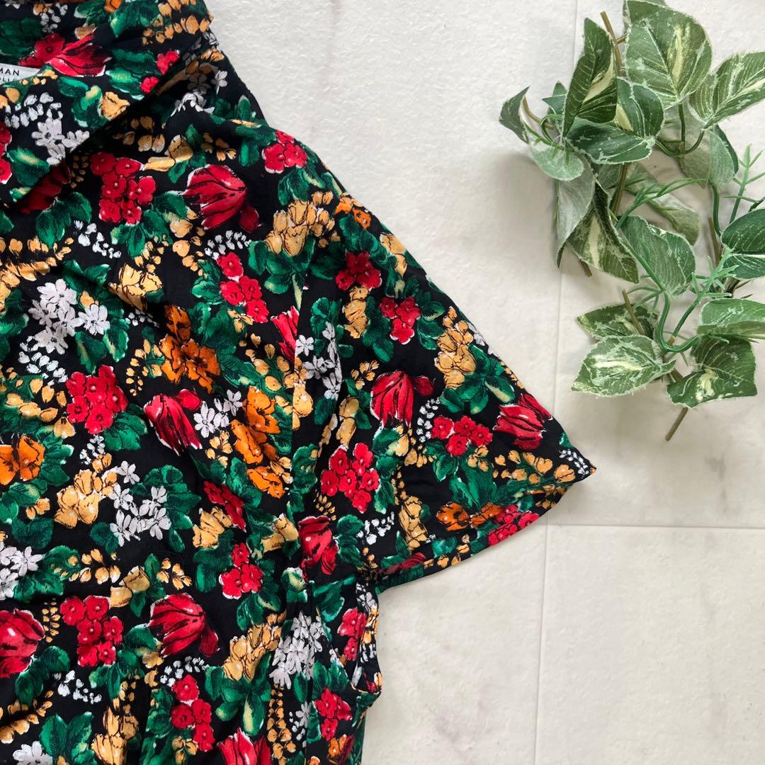 ZARA ボタニカル柄シャツロングワンピース　花柄　サイズＭ　Aライン マキシ丈 — image 5