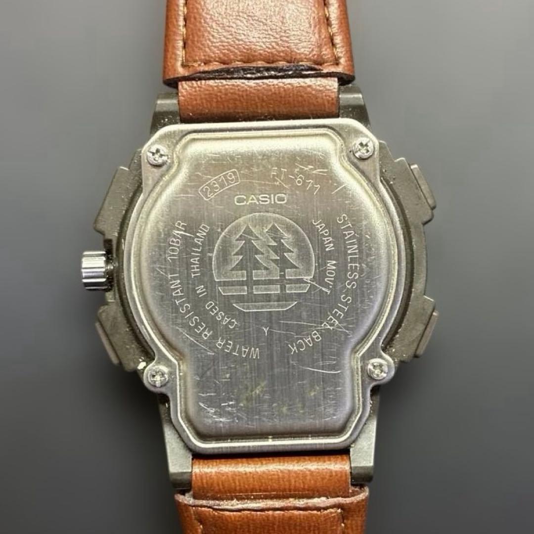 【希少品】CASIO FT-611 GEOTRAIL 10気圧防水 アナデジ時計 — image 4