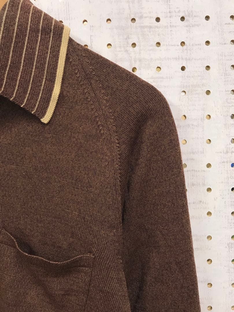 KOSUGI オールド レトロ トラッド古着 イタリアンカラー ニットポロシャツ — image 4