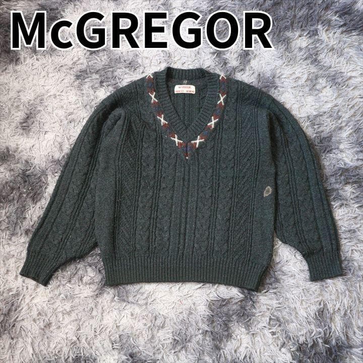 McGREGOR メンズ ニットセーター Vネック 日本製 ネイビー L — image 3