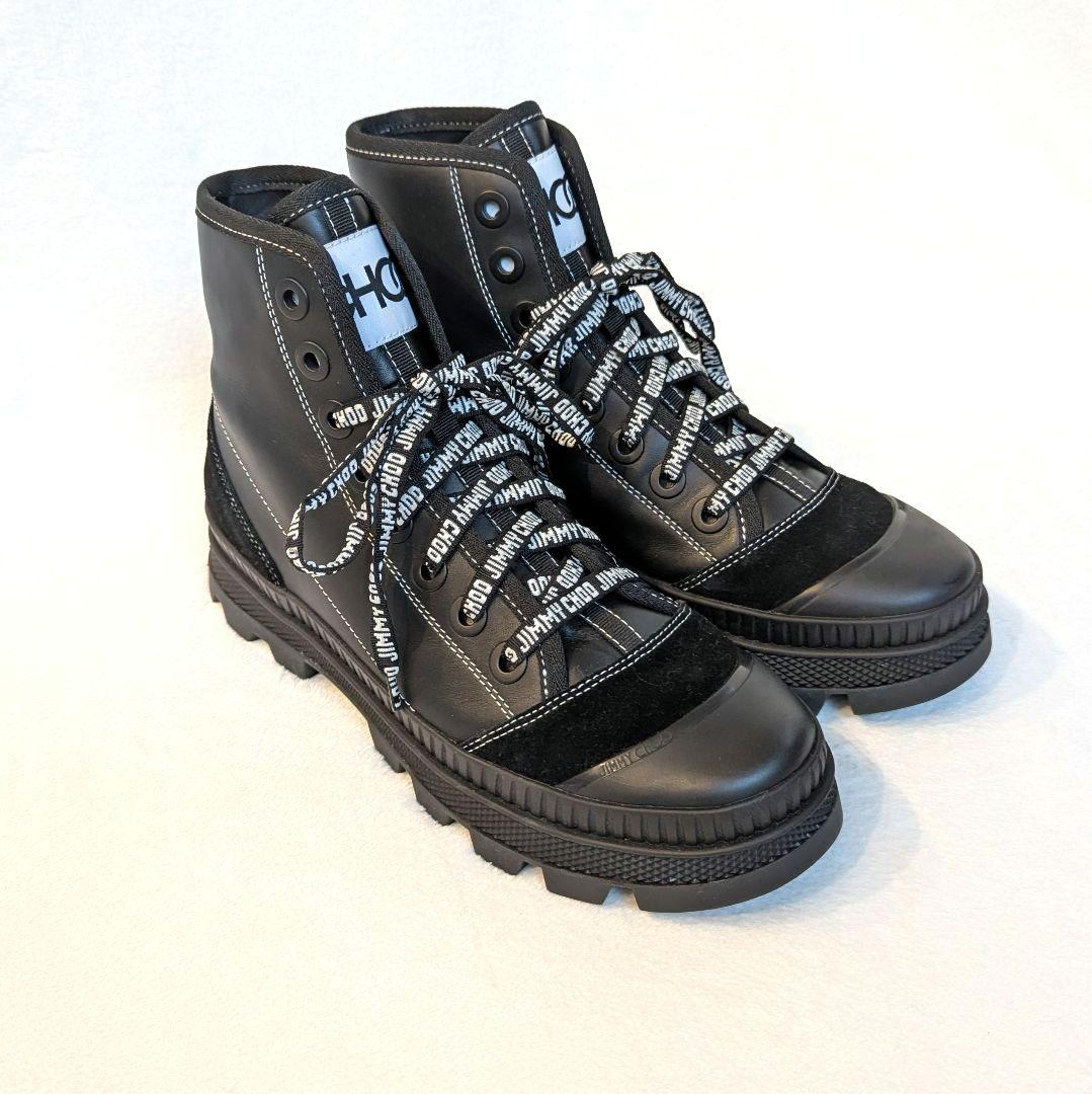 ジミーチュウ コンビレザー ハイカットスニーカー サイズ42 ブラック — image 5