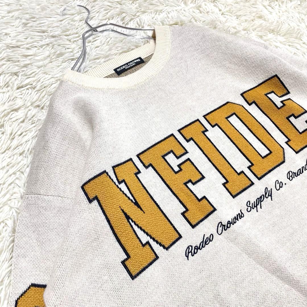 2053 ロデオクラウンズ オーバーサイズ長袖ニット セーター ビッグロゴ 刺繍 — image 2