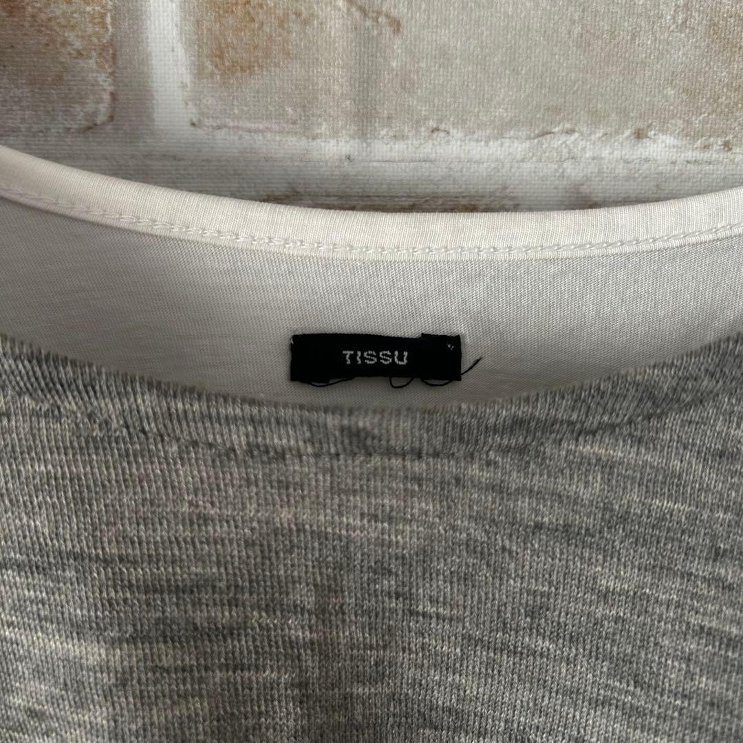 レディース トップス カットソー グレー 長袖 Tシャツ Lサイズ — image 5