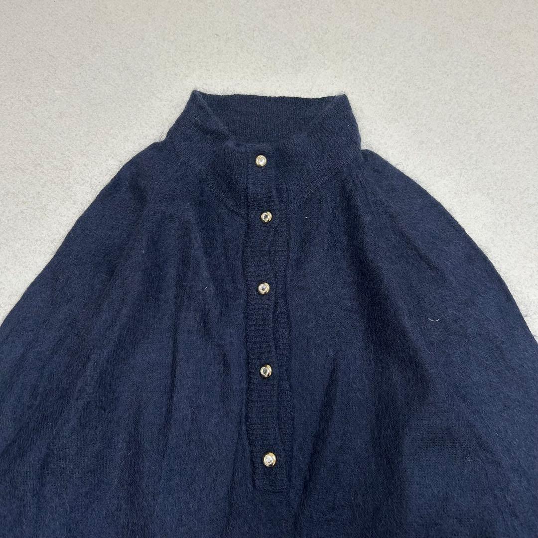 ネイビー ハイネックシャツ 長袖 — image 4
