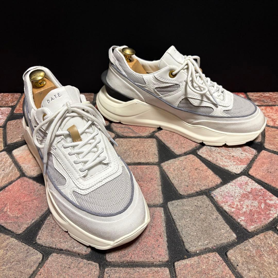 D.A.T.E. FUGA 厚底 ダッドスニーカー 白 レザー メッシュ 27 — image 3