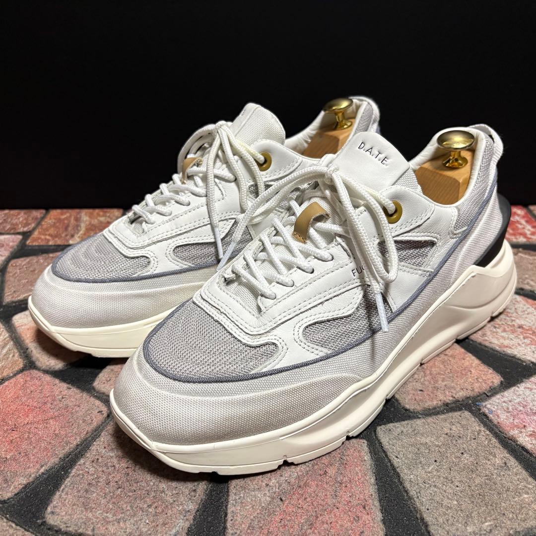 D.A.T.E. FUGA 厚底 ダッドスニーカー 白 レザー メッシュ 27 — image 4