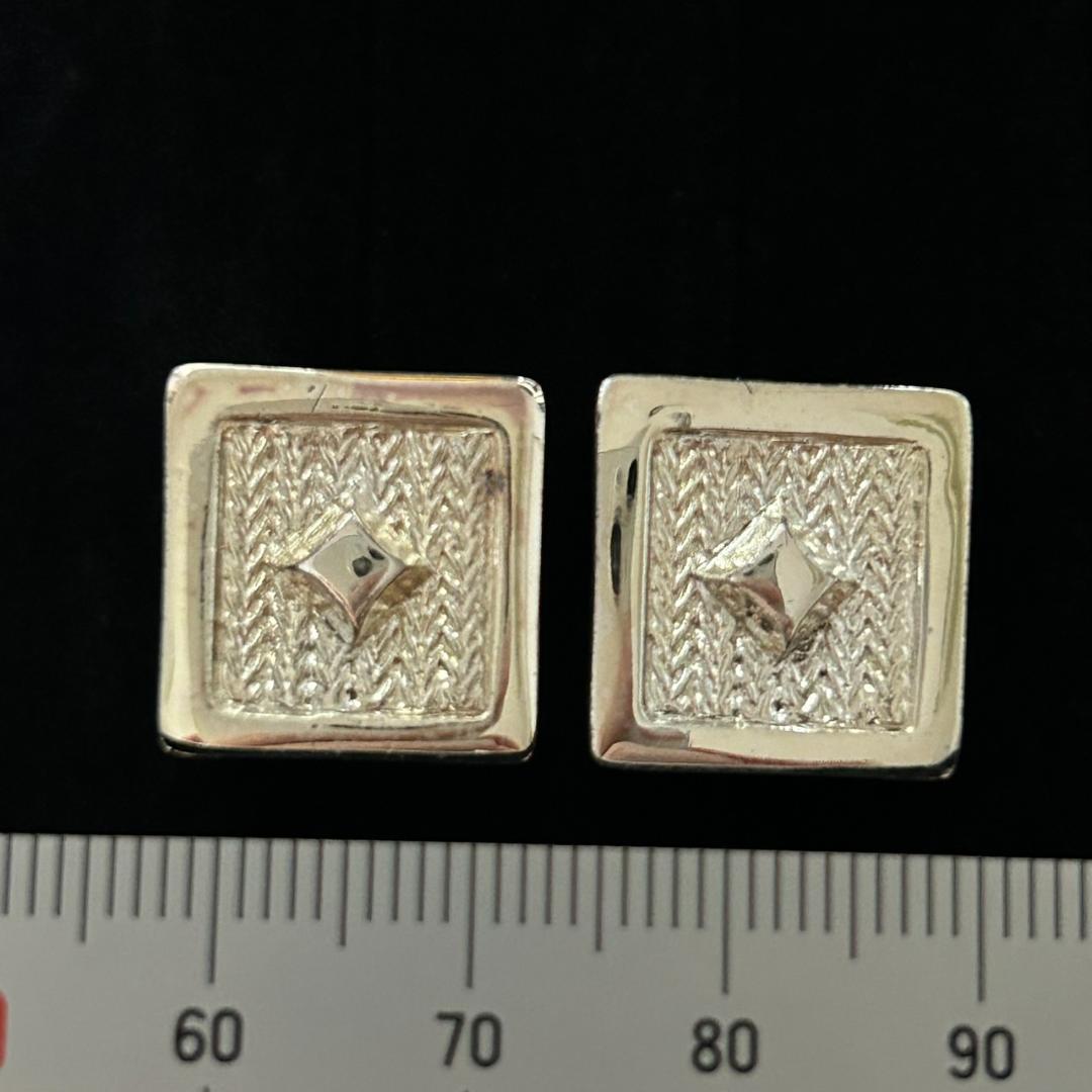 【良品】MONET モネ イヤリング シルバーカラー スクエア26062602 — image 3