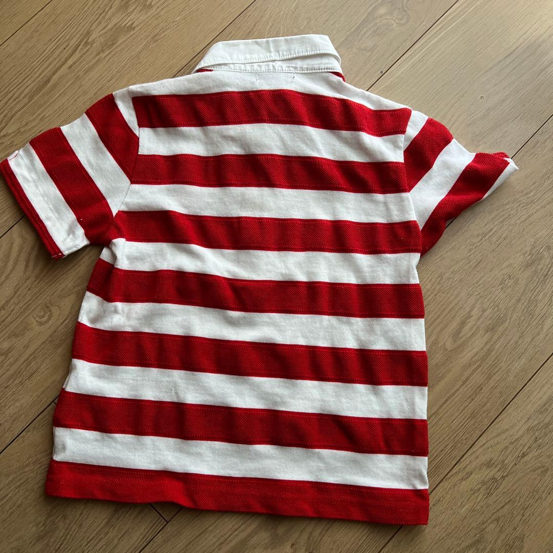 COMME CA ISH 赤と白ストライプ ポロシャツ 110 — image 3