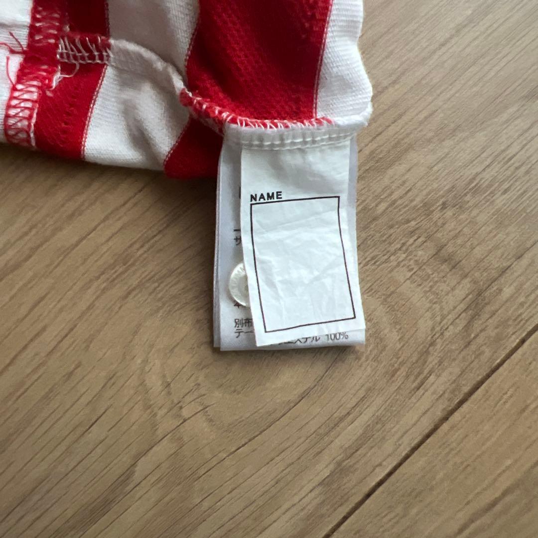COMME CA ISH 赤と白ストライプ ポロシャツ 110 — image 4
