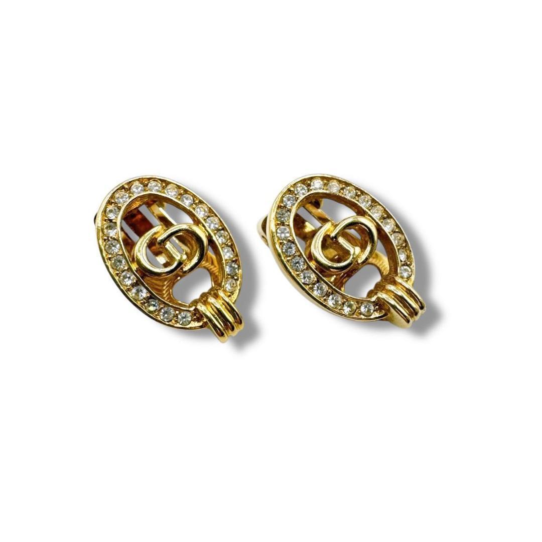 ディオール Christian Dior イヤリング ラインストーン ゴールド — image 5