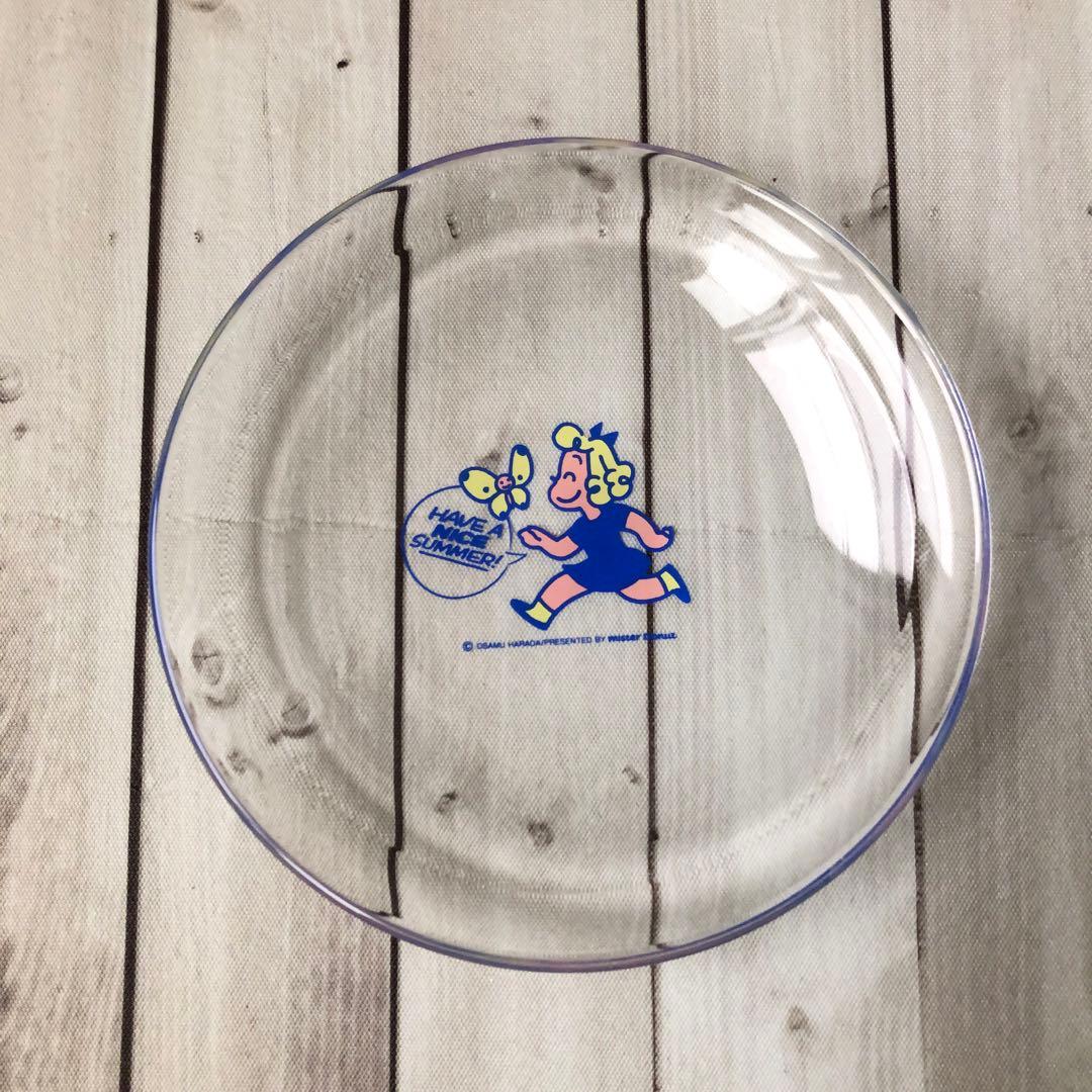 ミスド　オサムグッズ 皿 3枚セット　ガラスプレート 15cm 昭和レトロ　レア — image 2