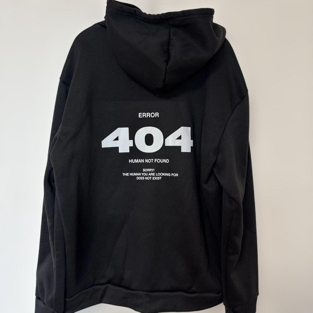 【極美品】404 HUMAN NOT FOUND パーカー ブラック　XL — image 3