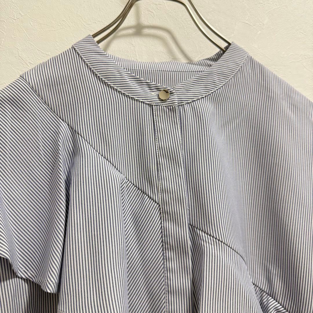 TRUDEA/ストライプ/きれいめ/上品/フェミニン/高見え/フリル/M/ブルー — image 3