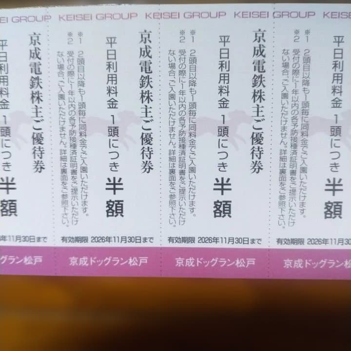 京成電鉄株主ご優待券 京成ドッグラン松戸・佐倉カントリー倶楽部 — image 3