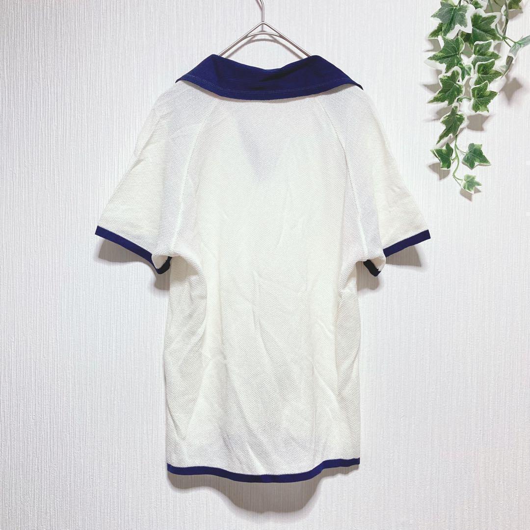 Lui Chantant 半袖 ポロ シャツ メッシュ ライン Ｖネック — image 2