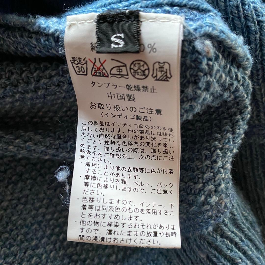 Warren Scott 長袖ニット　S ブルー　綿　コットン100% — image 4