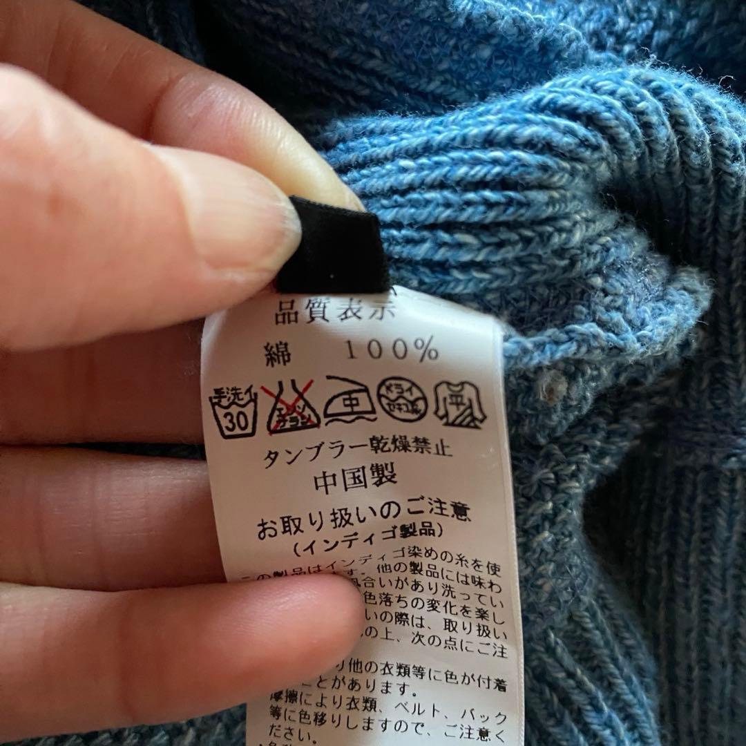 Warren Scott 長袖ニット　S ブルー　綿　コットン100% — image 5