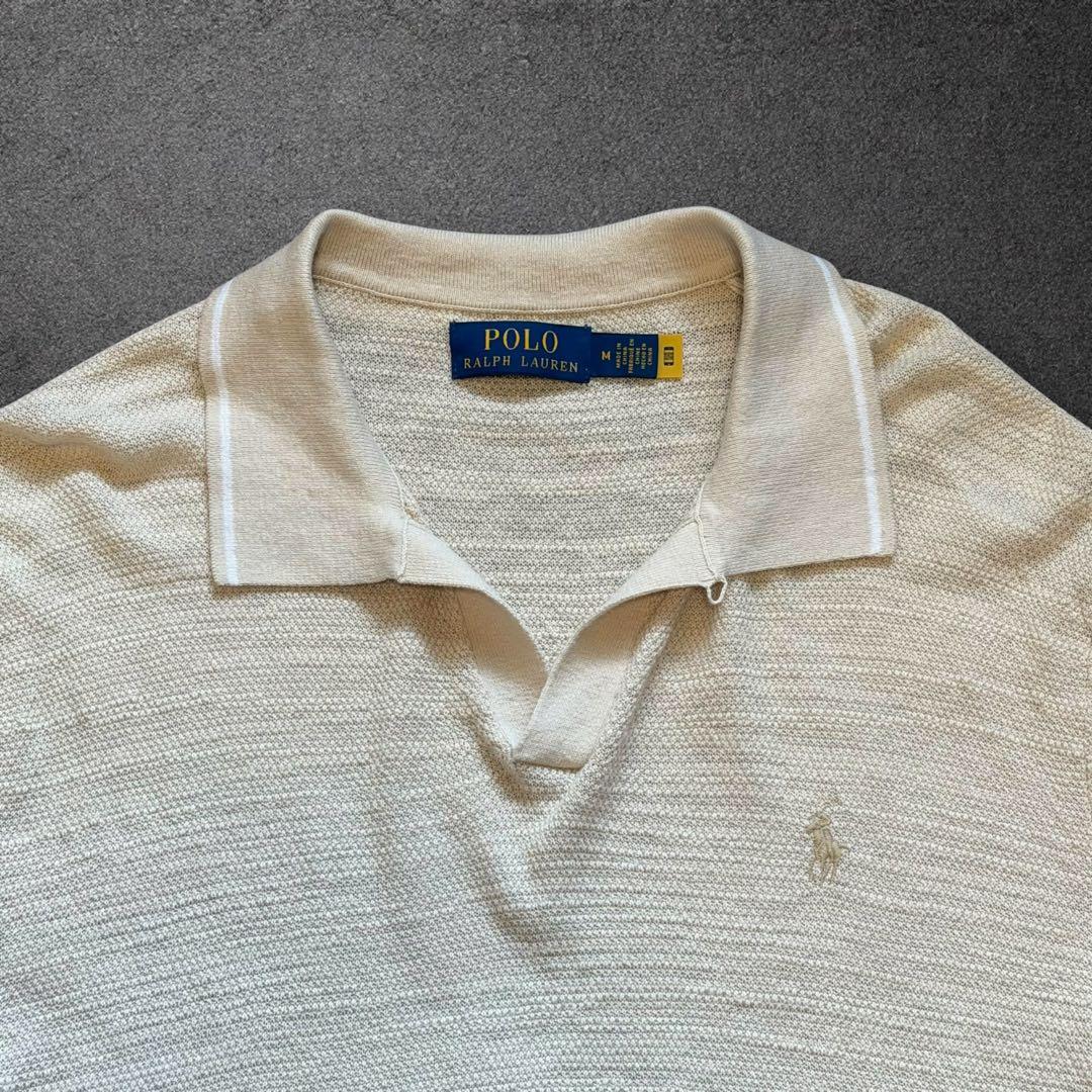 POLO RALPH LAUREN コットンリネン ニットポロシャツ M 半袖 — image 2