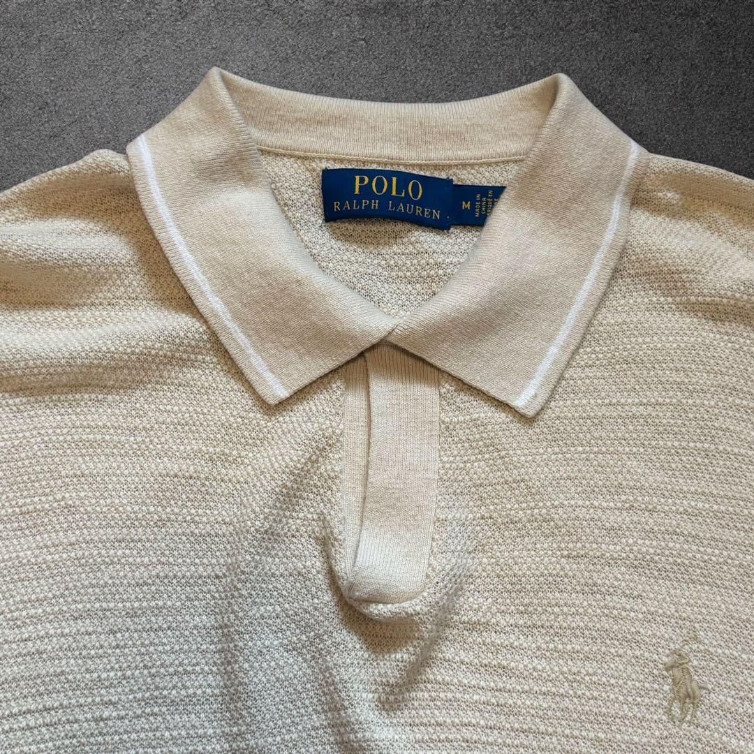 POLO RALPH LAUREN コットンリネン ニットポロシャツ M 半袖 — image 4