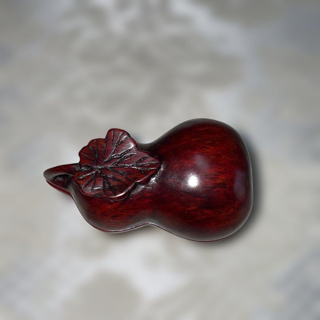 瓢箪型 木製 香合 小物入れ 中国工芸品 新品 未使用 — image 5