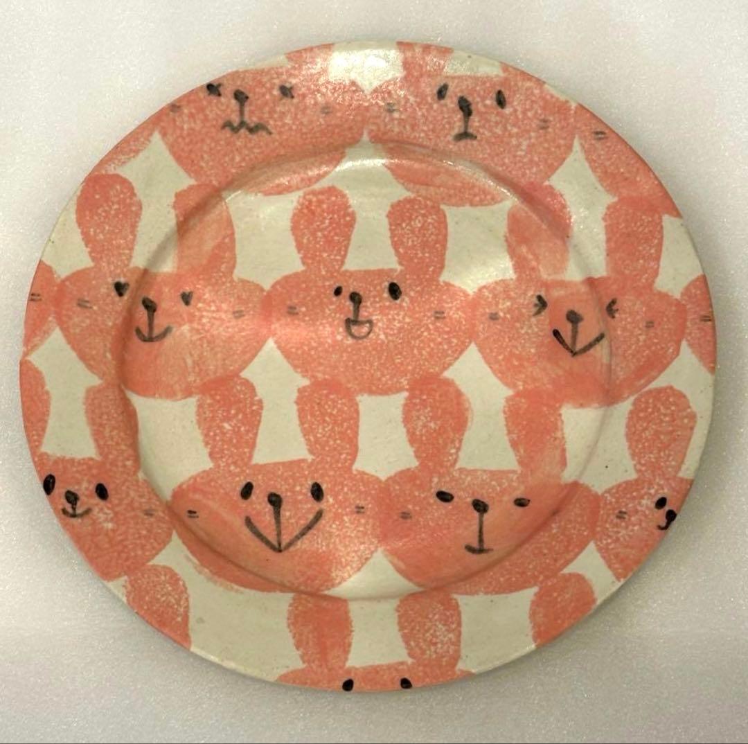 希少 岡村友太郎 DEARYOU表参道店個展 大うさぎ お皿 食器 新品未使用品 — image 2