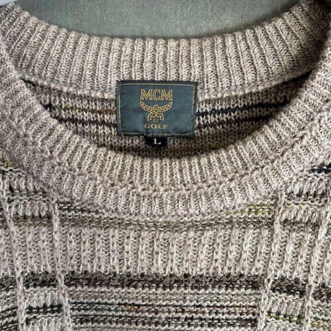 MCM golf 昭和レトロニット　刺繍ロゴ　ヴィンテージニット　メンズライク — image 5