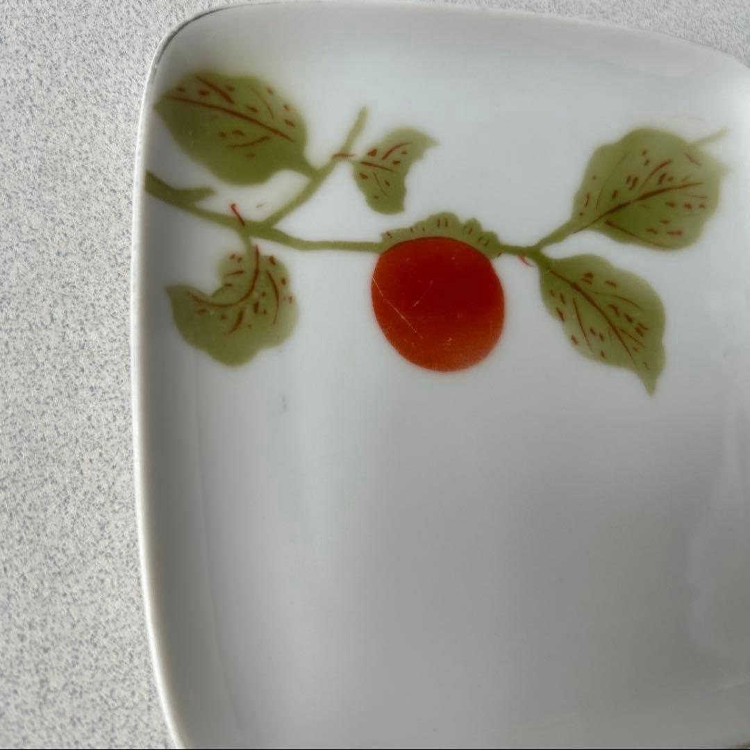 【週末セール】深川製磁　柿の絵柄角皿 4枚セット — image 5