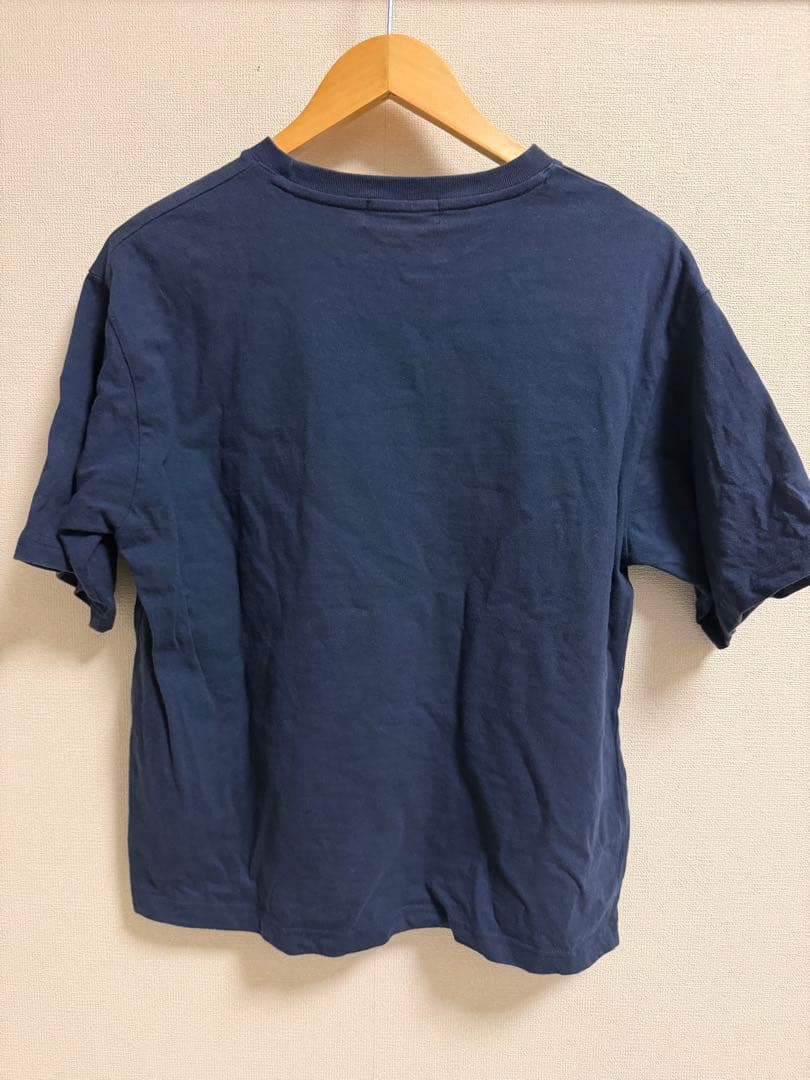 FFEIN ワンポイント刺繍 ショート丈Tシャツ ネイビー Mサイズ — image 3