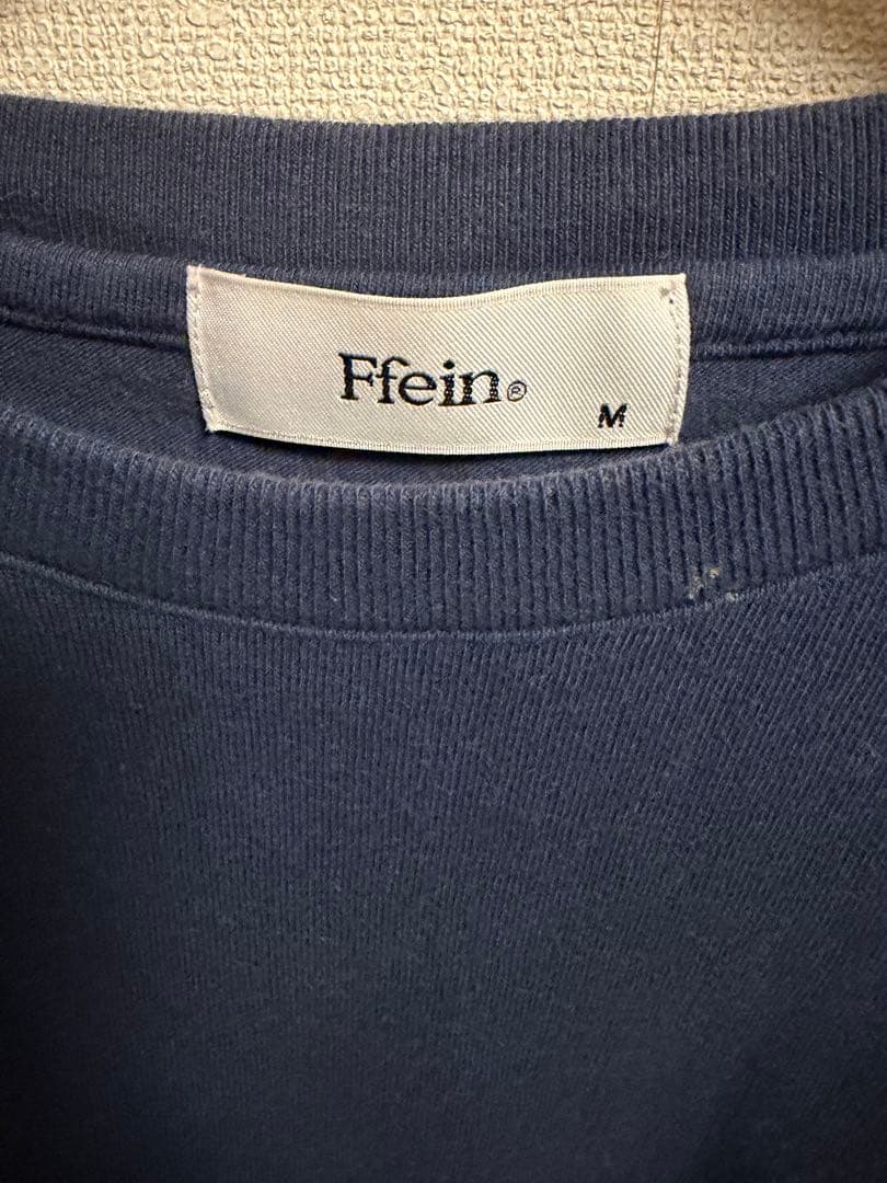 FFEIN ワンポイント刺繍 ショート丈Tシャツ ネイビー Mサイズ — image 4