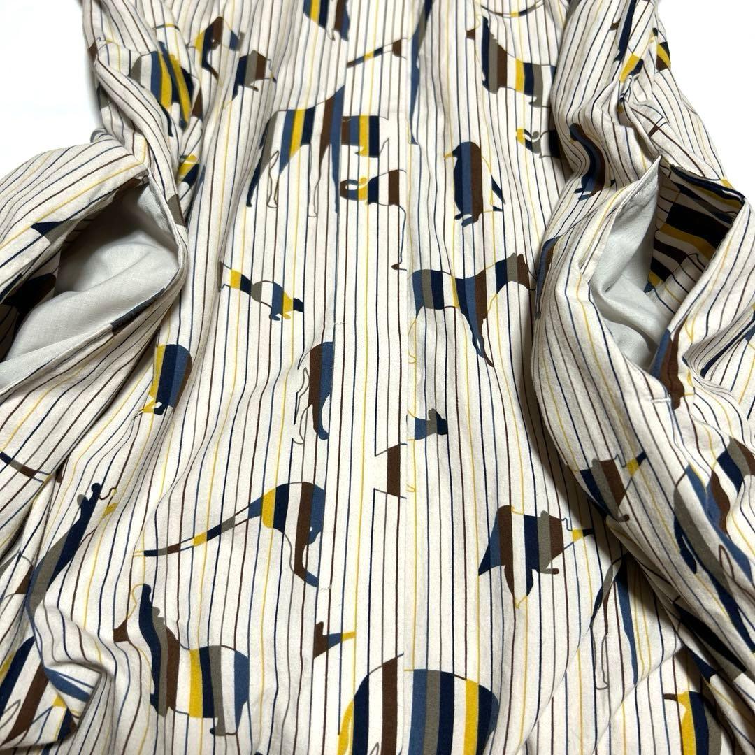 graniph グラニフ　ストライプドアニマル柄シャツワンピース　FREE — image 5