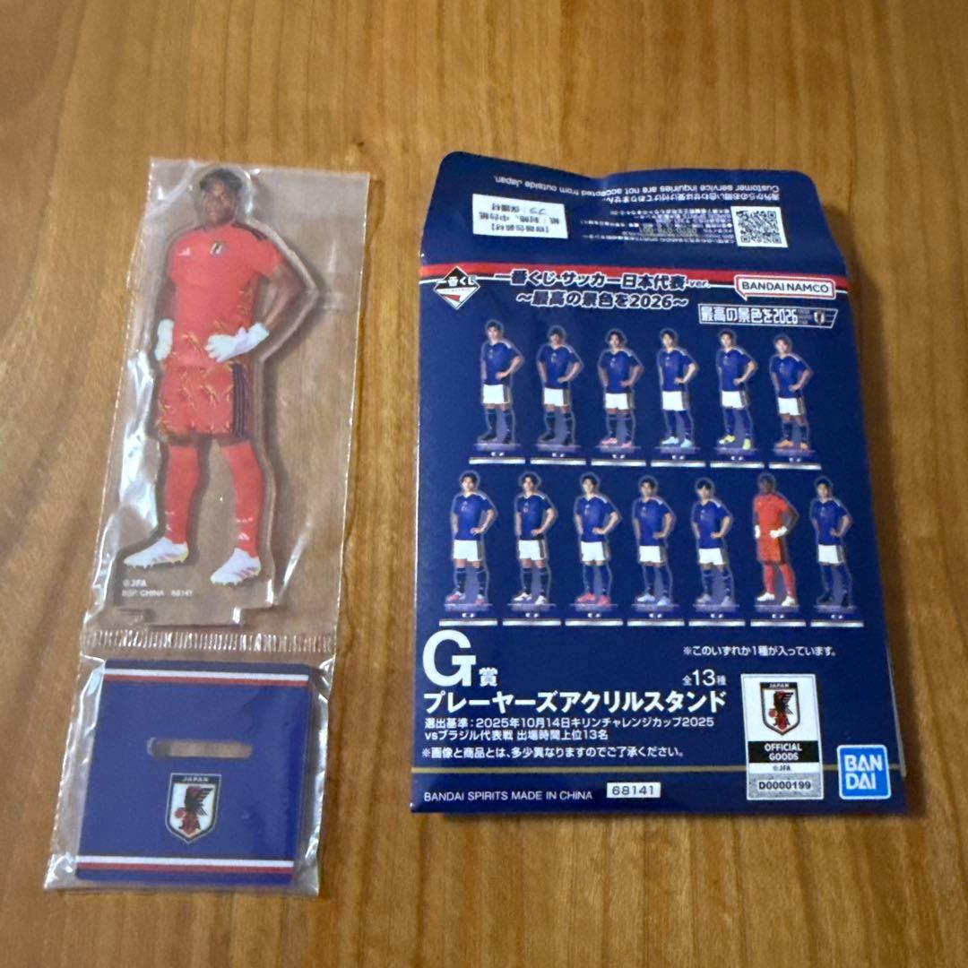 一番くじ サッカー日本代表 鈴木彩艶 アクリルスタンドとクリアファイル — image 2
