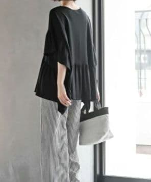 【未使用】r.p.s 冷感カノコワイドギャザープルオーバー　黒 — image 5