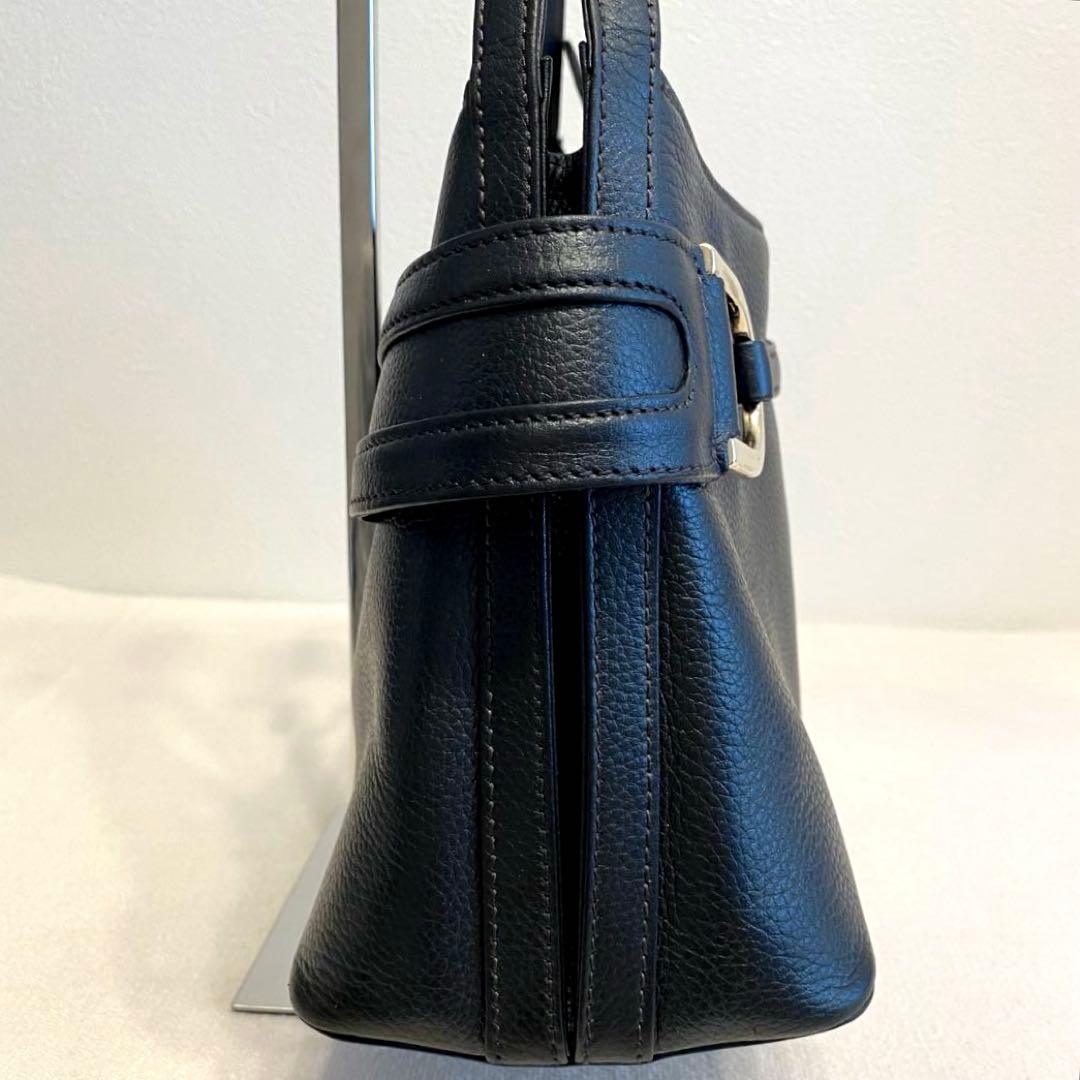 【美品】ユーバイウンガロ レザー 本革 ハンドバッグ ワンショルダーバッグ 黒 — image 3