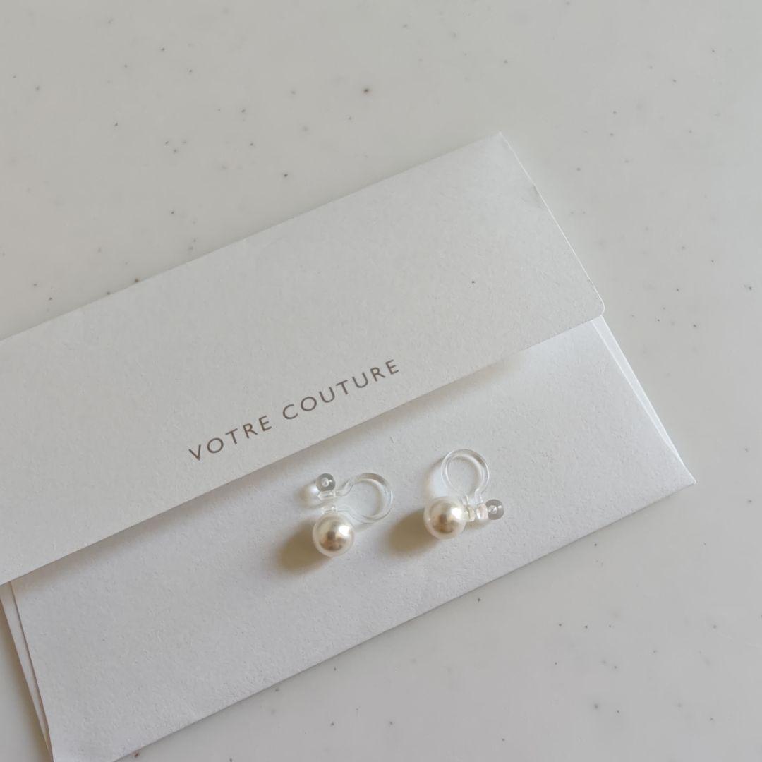 【美品】VOTRE COUTURE／パール 樹脂 イヤリング／ホワイト 6mm — image 4