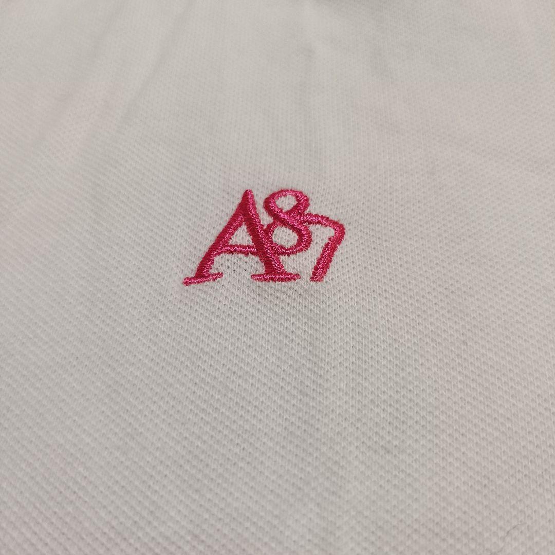 aeropostale エアロポステール/ 半袖 ポロシャツ M 白 ピンク刺繍 — image 4