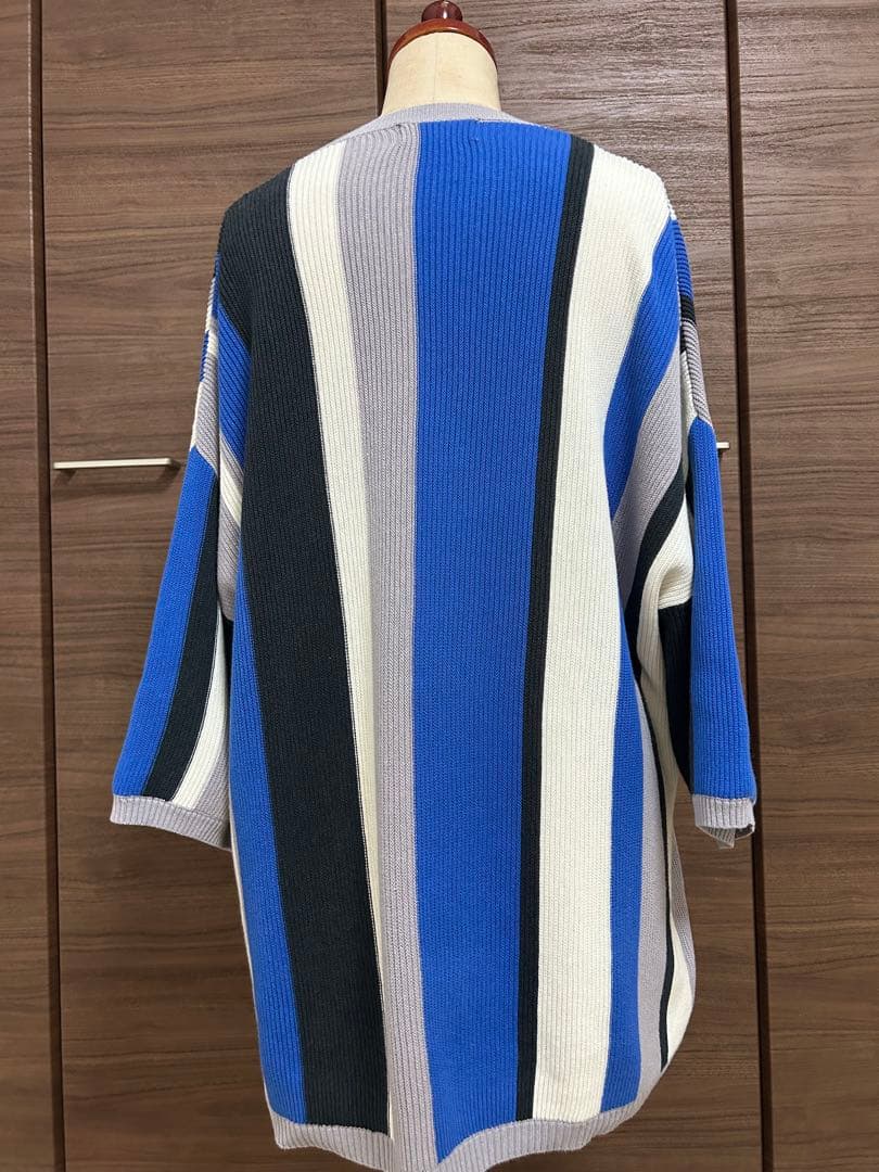 AZUL メンズ ストライプ 7分袖 ニット セーター サイズ L — image 3