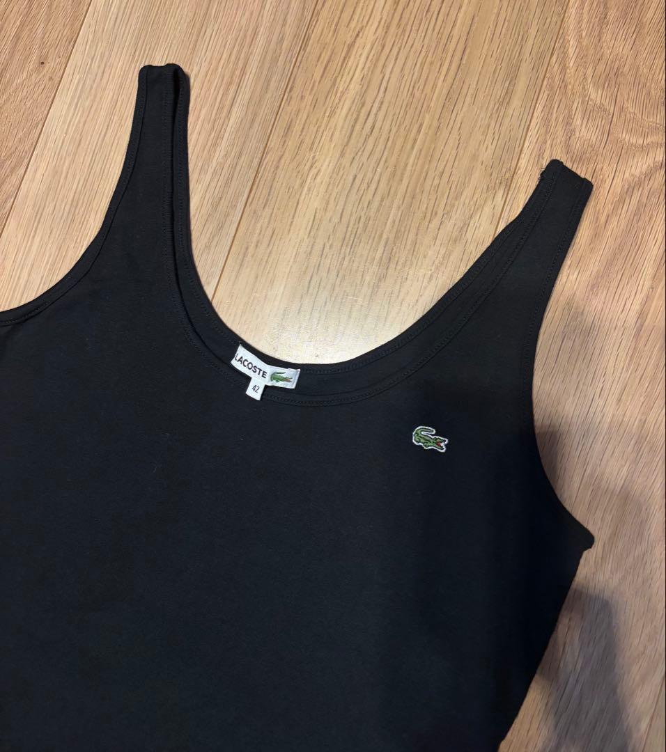 美品 LACOSTE ラコステ コットン タンクトップ 黒 42 — image 3