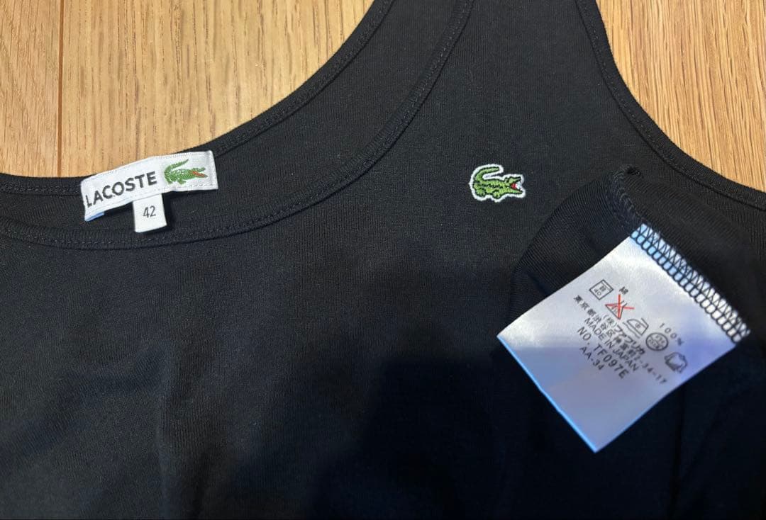 美品 LACOSTE ラコステ コットン タンクトップ 黒 42 — image 5