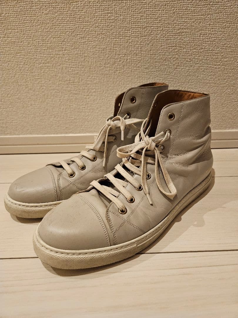 MARC JACOBS グレー×ホワイト レザー ハイカットスニーカー — image 2