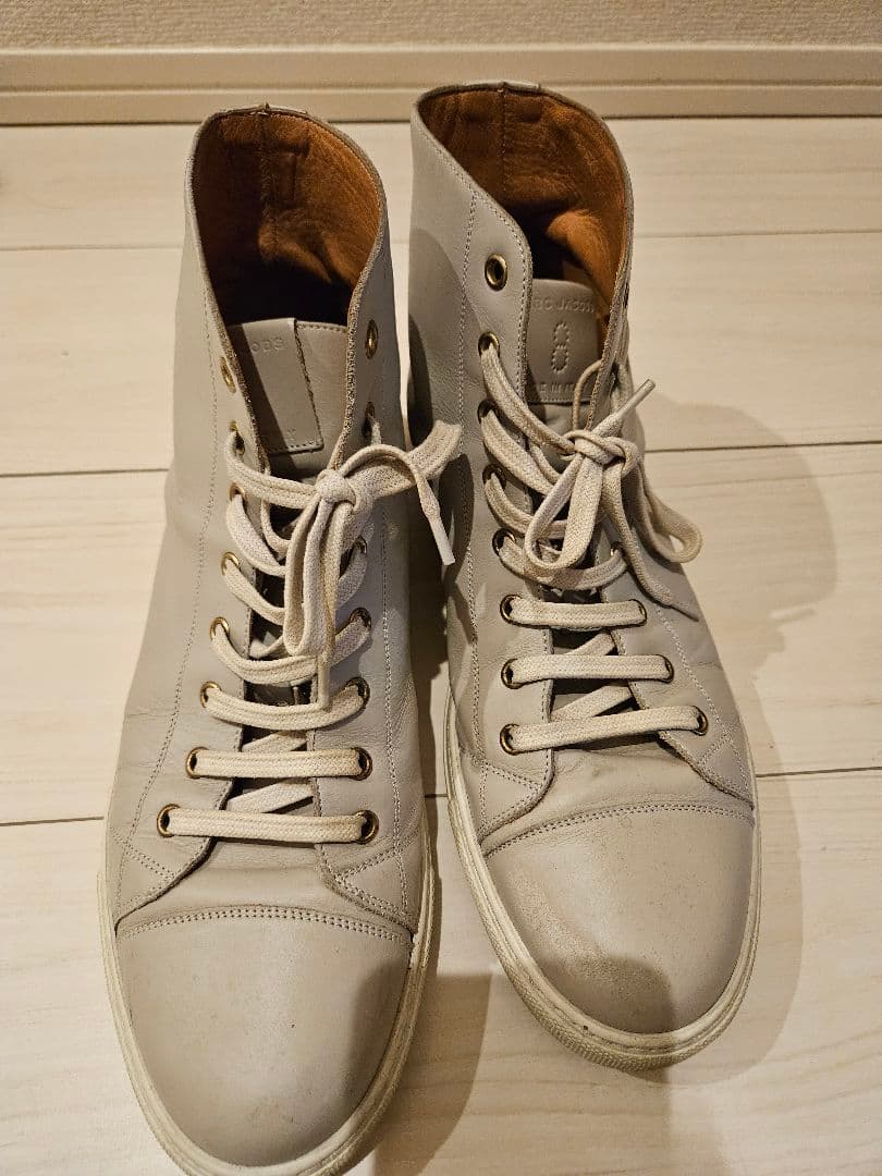 MARC JACOBS グレー×ホワイト レザー ハイカットスニーカー — image 4