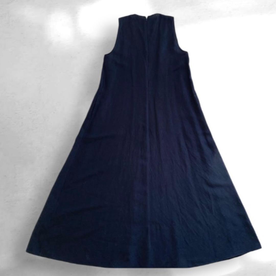 《ZARA》美品　パフリネンブレンドワンピース　ブラック　麻綿　ノースリーブ　M — image 5