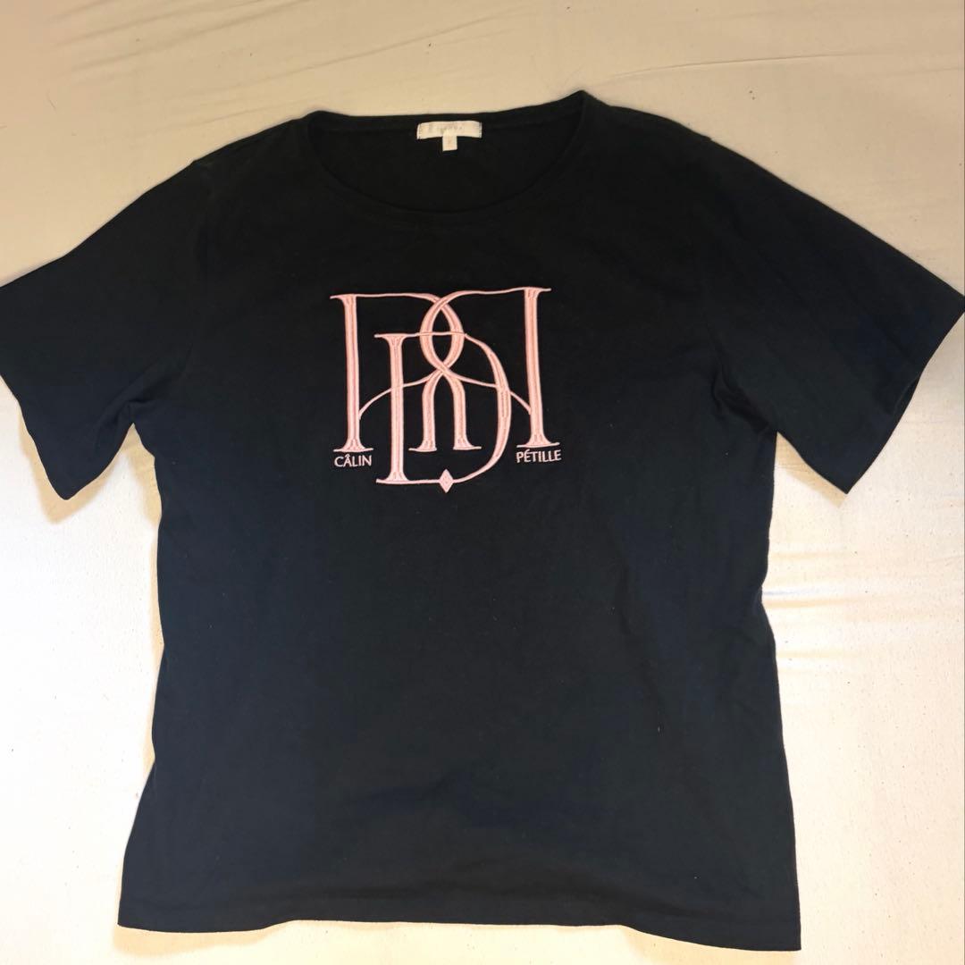 rienda ロゴプリント 半袖Tシャツ ブラック — image 2