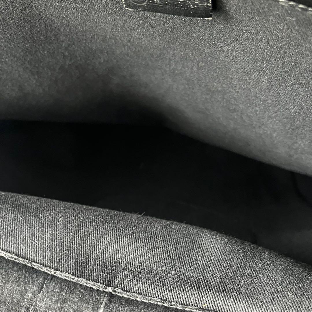 GUCCI グッチ スウェード レザー ハンドバッグ ブラック — image 4